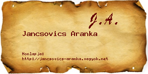 Jancsovics Aranka névjegykártya