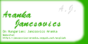 aranka jancsovics business card